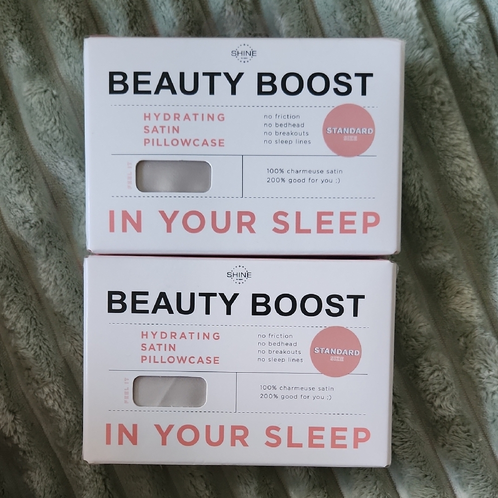 Grey/Silver SHINE by Night Beautu Boost Standard Sized Satin Pillow Case